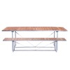 Jan Kurtz - Jever - Tuinset met bank - teakhout/bank 220x35x45cm/tafel 220x70x74cm/tafel en bank zijn vouwen