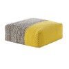 GAN - Mangas Space Square - Pouf - jaune/tressage gris/100% laine/bourre: polystyrène et mousse/LxPxH 90x90x30cm