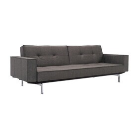 Innovation Living - Canapé-lit avec accoudoirs Splitback chrome 241x89cm