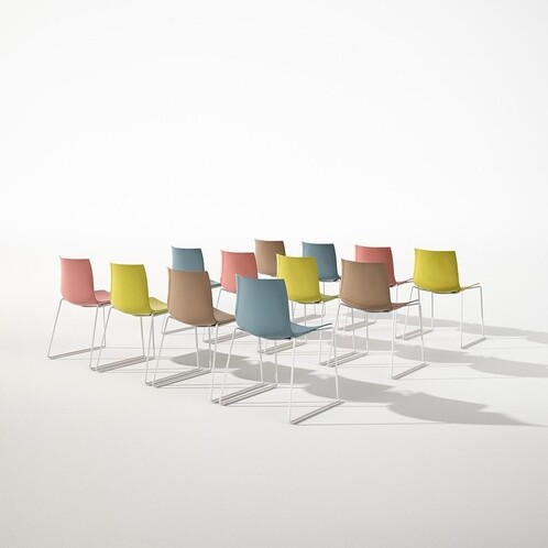 Arper Catifa 46 0251 Chair Bicoloured Frame White | AmbienteDirect