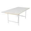 Richard Lampert - Eiermann 1 Table eccentric - white/oak edge/frame silver//incl. height adjuster 3.5cm/180x90cm