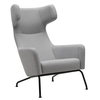 Softline - Havana Wingback Chair - light grey/fabrics felt 620/WxHxD 79x107x96cm/frame black