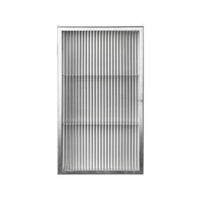 Ferm Living - Haze wandkast geribbeld glas 35x60cm roestvrij staal