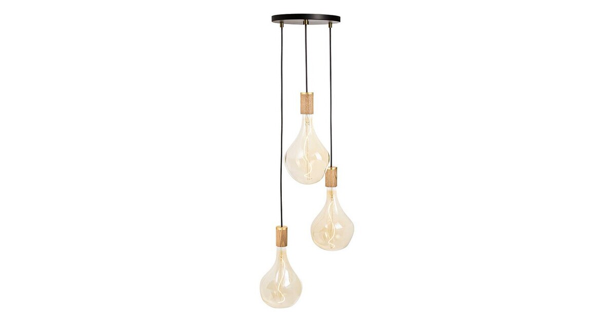 Tala Oak Triple Pendant with Voronoi II 