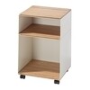 Richard Lampert - Stak - Container 2 met rollen - wit/gekanteld staal/eiken fineer panelen/h:65cm