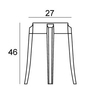 Kartell - Charles Ghost Hocker 46cm - Strichzeichnung