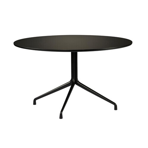 HAY - About a Table AAT20 Esstisch rund Ø110cm - schwarz/Tischplatte Linoleum/Kante schwarz/3 Beine