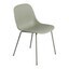 Muuto - Fiber Chair Stuhl mit Rohrgestell - staubgrün/Sitzfläche Holzfaser/Kunststoff-Ver/BxHxT 51x77x53cm/Gestell Stahl pulverbeschichtet