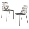 Fast - Forest - Kit de 2 chaises de jardin - taupe/peint par poudrage/avec 2 galettes d'assise anthracite