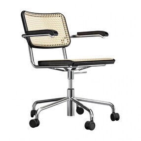 Thonet - S 64 VDR Drehstuhl mit Rohrgeflecht