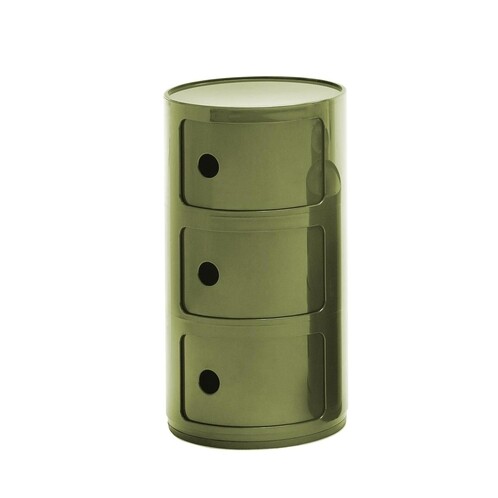Kartell - Componibili 3 Container - grün/glänzend/H 59cm/ Ø 32cm/Neue Farbe!