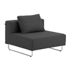 Softline - Ohio Sofa Element 98x98cm - anthracite/felt 623/frame chrome/incl. 1 back cushion 62x45cm