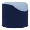 Softline - Coral - Tabouret/repose-pied - dark blue/light blue/étoffe feutre 858/859/H 40, Ø 50cm