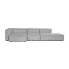 HAY - Mags Soft - Lounge sofa armleuning links - lichtgrijs/onderstel zwart/stof Divina Melange 120/seam black/324x154x67cm