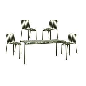 HAY - Ensemble de jardin table + 4 chaises Palissade