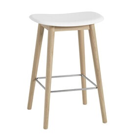Muuto - Fiber Barhocker mit Holzgestell 65cm