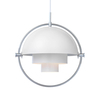 Gubi - Multi-Lite Suspension Lamp Chrome - white/Ø 36cm/cable white