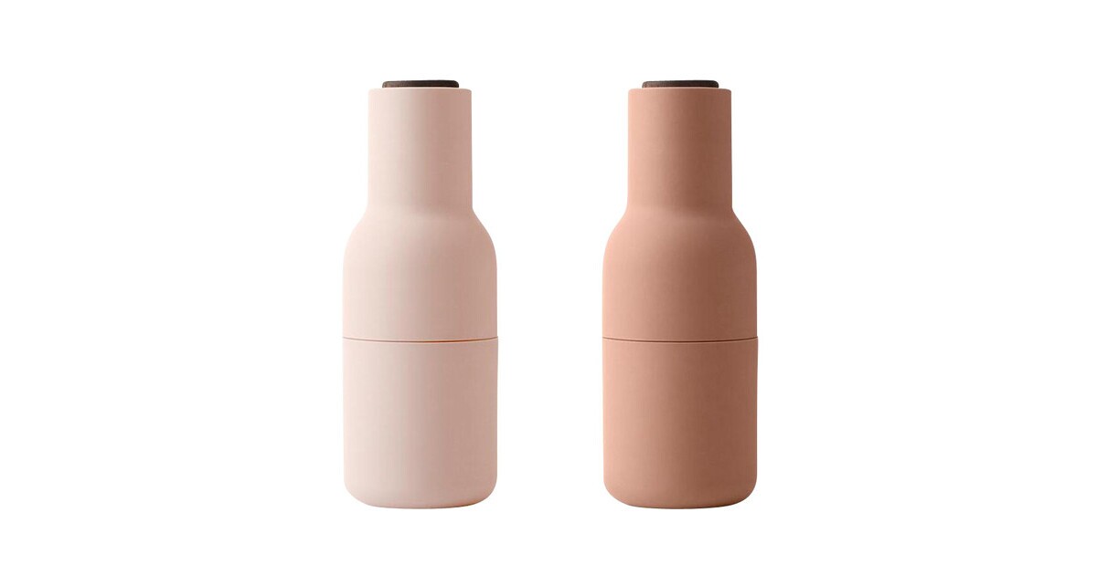 Bottle Grinder Set of 2 With Walnut Lid