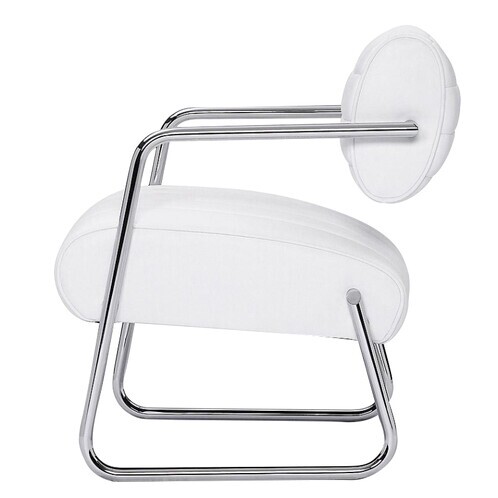 ClassiCon - Bonaparte - Fauteuil - blanc/cuir Classic/Hauteur d'assise: 45cm