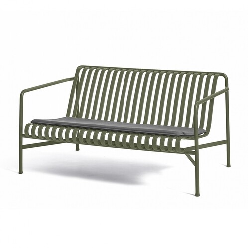 Grüne HAY Palissade Gartenbank aus Metall mit modernem Design und komfortablem Sitzkissen. - Palissade Sitzkissen 118,5x54.5cm