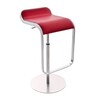 la palma - Lem 55-67 - Barkruk onderstel chroom mat - rood/leder/zitting gepolsterd