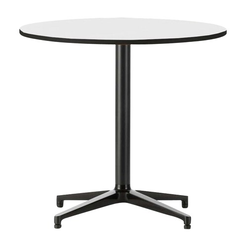 Vitra - Bistro Table Tisch rund - weiß/Vollkernmaterial/Gestell basic dark schwarz/für In- und Außenbereich