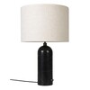 Gubi - Gravity Table Lamp L - canvas/black/lamp shade canvas/H 65cm, Ø 41cm/black marble base