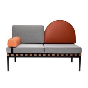 Petite Friture - Grid 2-Sitzer Sofa Gestell Nussbaum