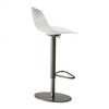 la palma - Miunn Bar Stool Stainless Steel Frame Round - white lacquered/Baydur/frame stainless steel sand blasted/adjustable in height from 75 to 100cm