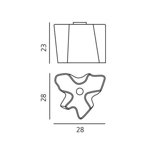 Artemide - Logico Soffitto Mini Singola - Plafondlamp - Strichzeichnung