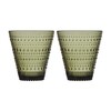 iittala - Kastehelmi Glass Set Of 2 - moss green/0.3l/new colour 2018