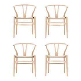 Carl Hansen - CH24 Wishbone Chair onderstel beuken set van 4