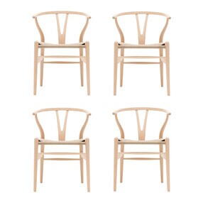 Carl Hansen - Set de 4 chaises CH24 Wishbone structure hêtre