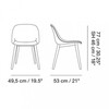 Muuto - Fiber Chair - Stoel met houten onderstel - Strichzeichnung