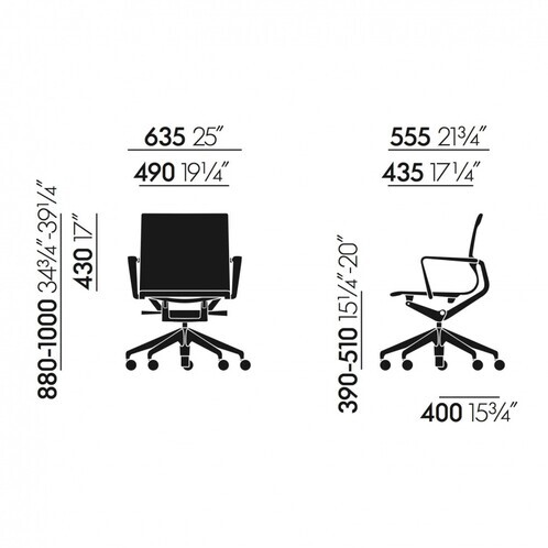 Vitra - Vitra Physix Meda Office Chair - line drawing