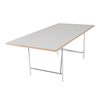 Richard Lampert - Eiermann 1 Table eccentric - white/oak edge/frame chrome/incl. height adjuster 3.5cm/180x90cm