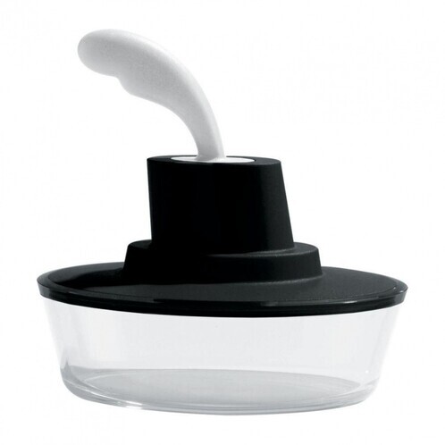 Alessi - Ship Shape Butterdose mit Spachtel - schwarz
