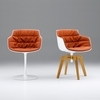 MDF Italia - Flow Slim - Fauteuil capitonné pieds chêne 