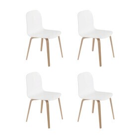 Muuto - Visu - Stoel met houten onderstel set van 4