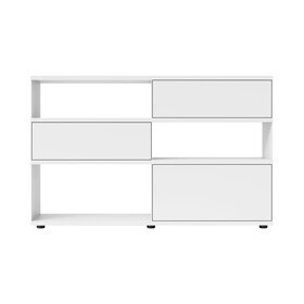 Piure - Sideboard Flow Q avec 2 tiroirs et porte abattante 160x99x40cm