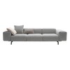 Kartell - Largo - 3-zits sofa - grijs/stof Pied de Poule TG grijs/frame staal zwart gelakt/301x69x96cm/zonder kussen