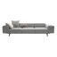 Kartell - Largo 3-Sitzer Sofa - grau/Stoff Pied de Poule TG grau/Gestell Stahl schwarz lackiert/301x69x96cm/Lieferung ohne Kissen