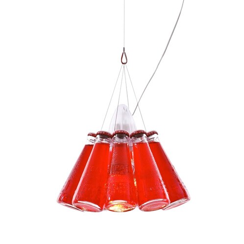 Ingo Maurer - Campari Light Pendelleuchte - rot/Glas/Größe 1/Abhängungslänge 155cm