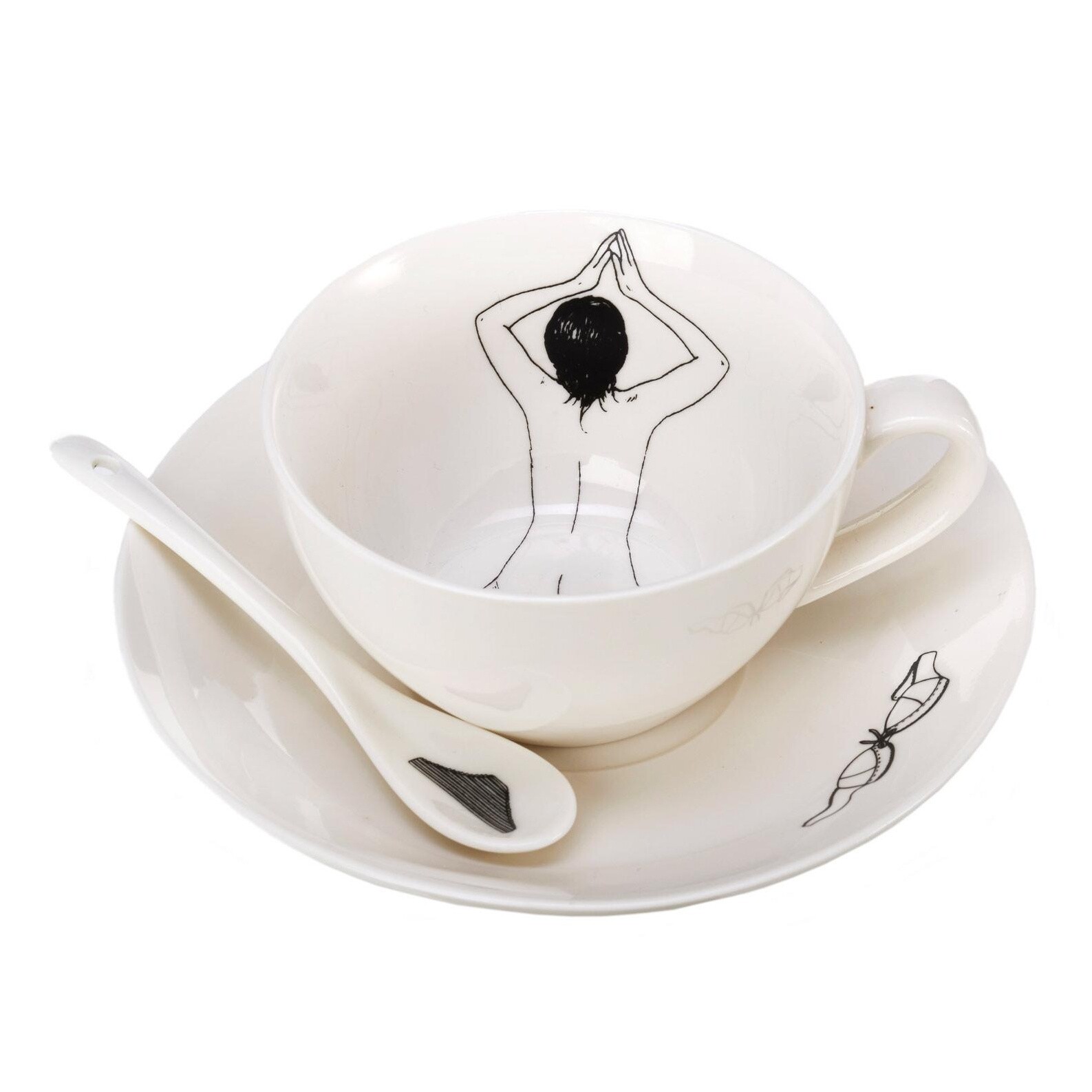 Graf scherp Roman pols potten Undressed Cup with Saucer Set of 4 | AmbienteDirect