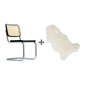 Thonet - Aktionsset S 32 V Freischwinger Stuhl + Fell