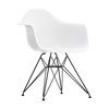Vitra - Eames Plastic Chair DAR structure noire H43cm - blanc/structure façon Tour Eiffel basic dark noir/pour interieur et exterieur