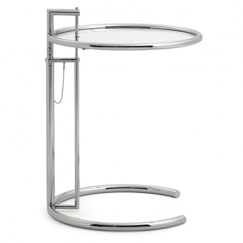 ClassiCon - Adjustable Table E 1027 - Table d'appoint - transparent/verre de cristal/structure acier chromé