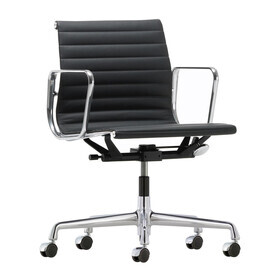 Vitra - Chaise de bureau EA 117 Alu Chair cuir structure chromé