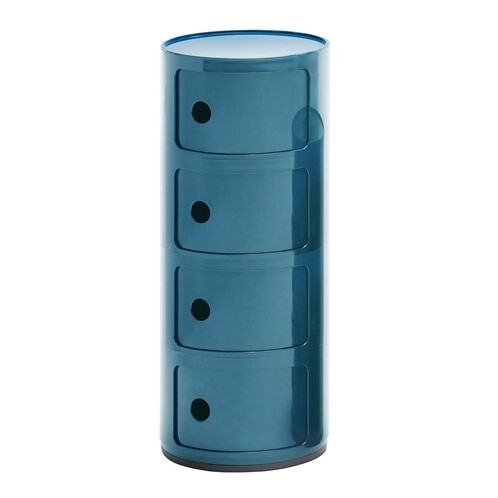 Kartell - Componibili 4 Container - blue/matt/H 77cm/ Ø 32cm/New color!
