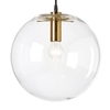 ClassiCon - Selene - Suspension laiton - transparent/laiton/Ø45cm/noir câble gainé tissu